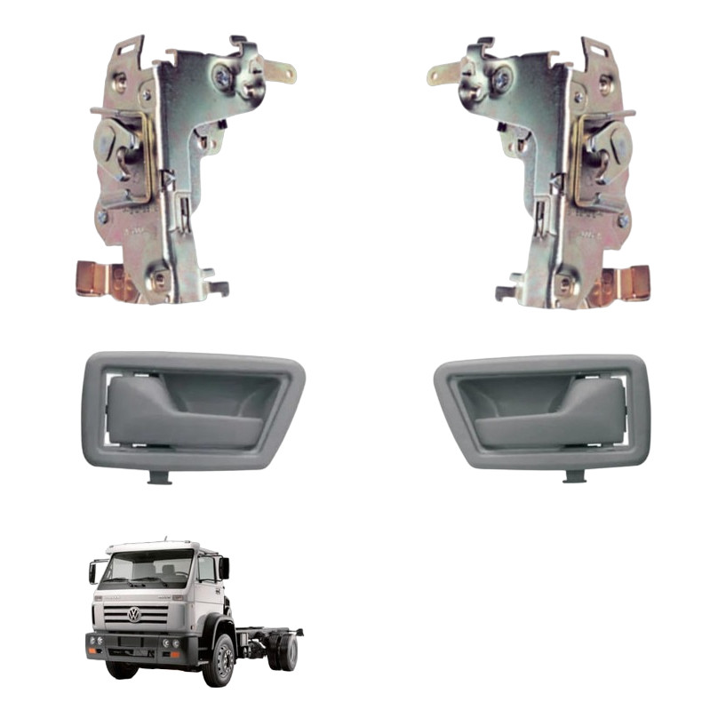 Kit Par Maçaneta Interna 2 Fechadura Da Porta Caminhão Vw 12-180
