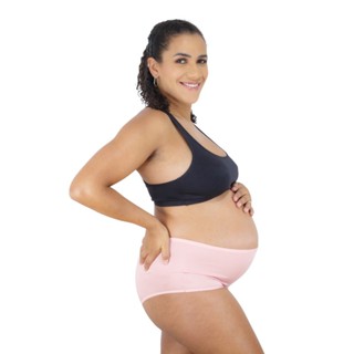 Kit 5 calcinhas gestante e pós parto cintura alta confortável microfibra hot pants em Oferta na Shopee
