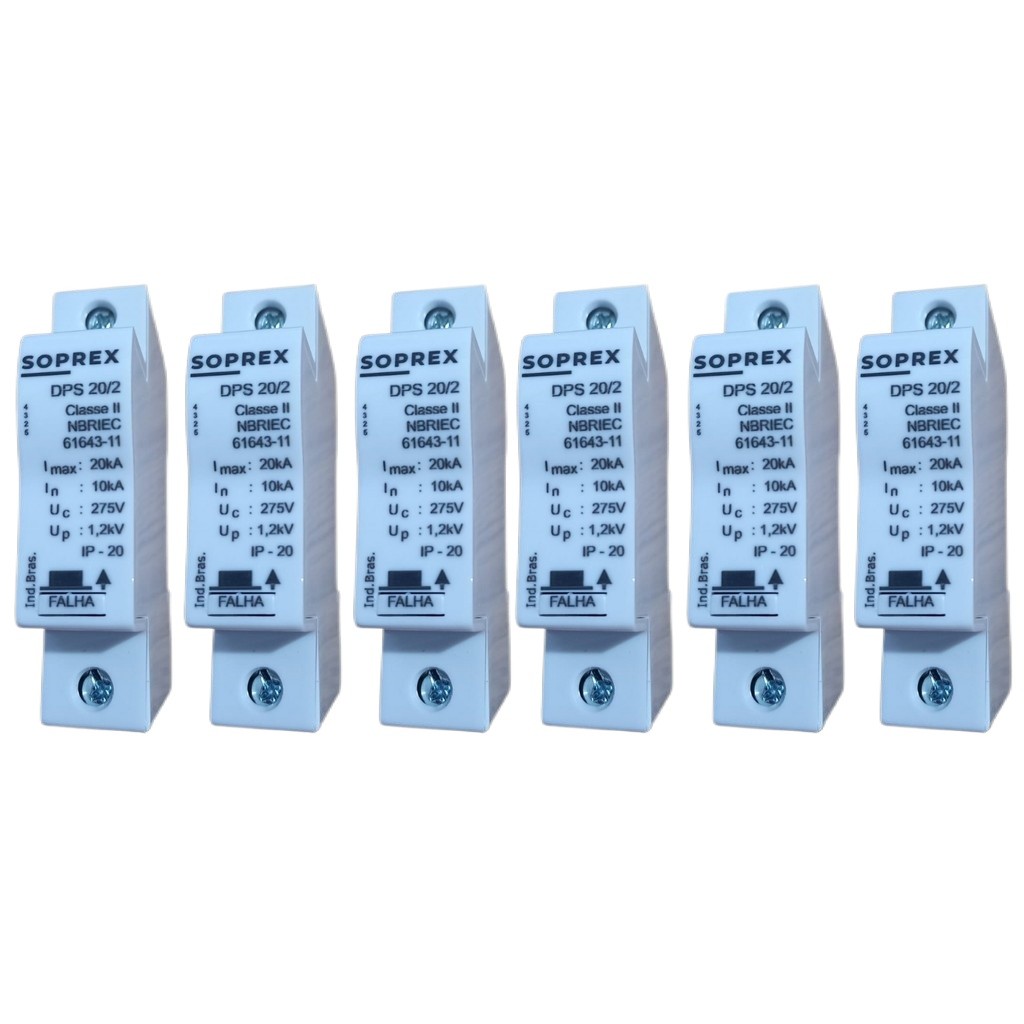 Kit 6 DPS 20ka Dispositivo protetor de surto 275v em Oferta na Shopee