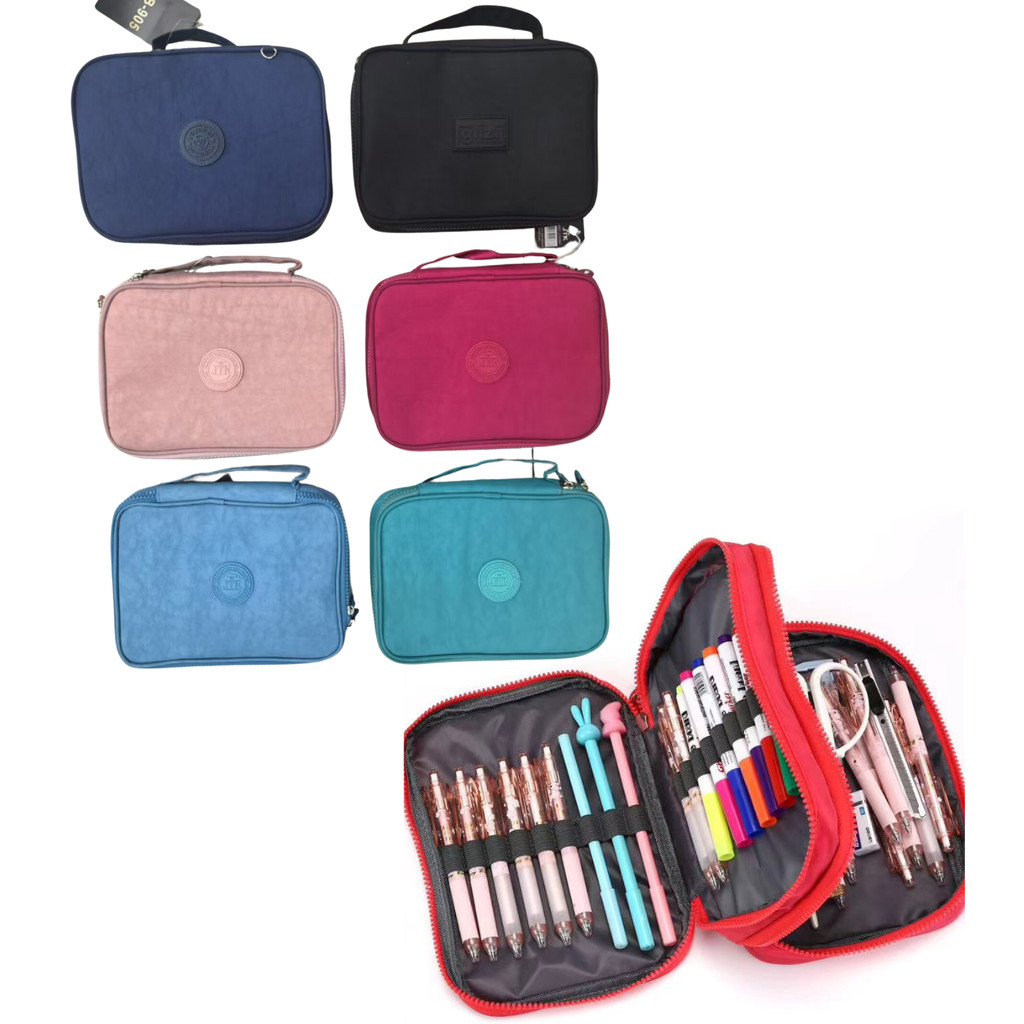 Estojo Escolar Feminino/ Masculino  Juvenil Martelasse Estojo Escolar Organizador Grande Box 2 Compartimentos bosco em Oferta na Shopee