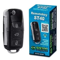 Chave Canivete Sistec ST40 com Lâmina Virgem, 433,92MHz, CR2032, para VW, Programável