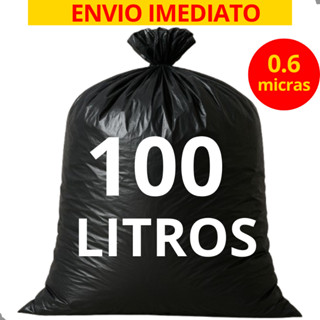 Saco de Lixo Preto 100 Litros Resistente com 25 Unidades 0.6 Micras Direto da Fábrica Leve em Oferta na Shopee