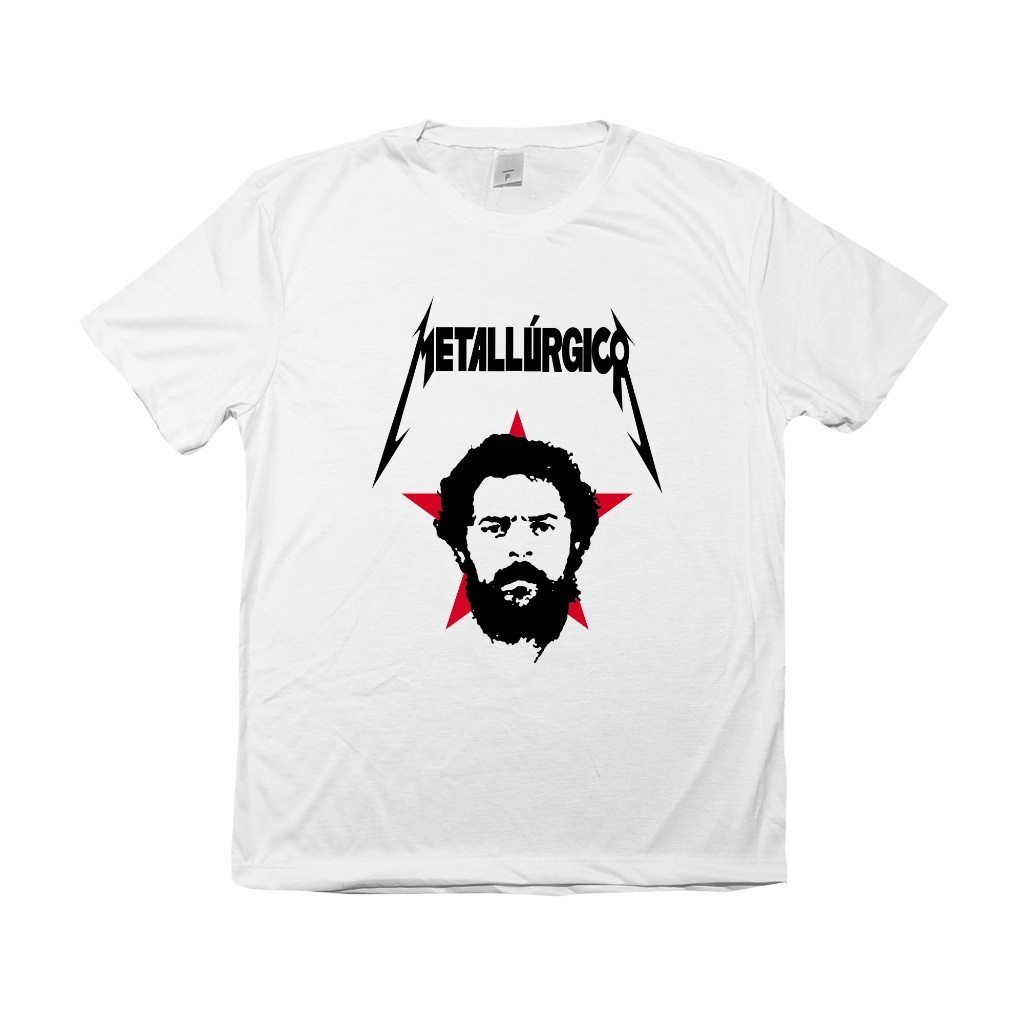 Camiseta Camisa Estampada Lula Metallúrgico Metallica Metalúrgico Esquerda 100% Algodão - Envio Rapido