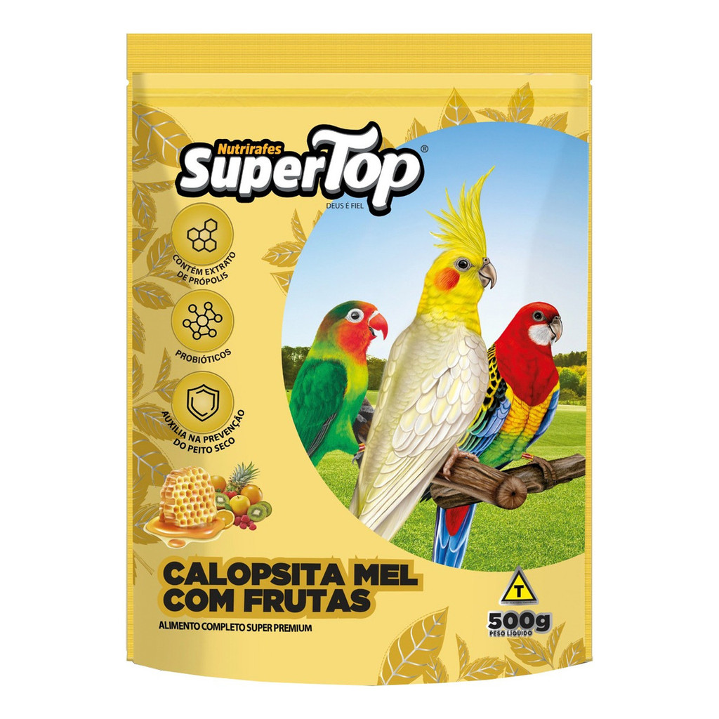 Ração Supertop Calopsita Mel Com Frutas 500g em Oferta na Shopee