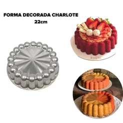 Forma Bolo Pudim Charlote Decorada 22x6 cm Caparroz
