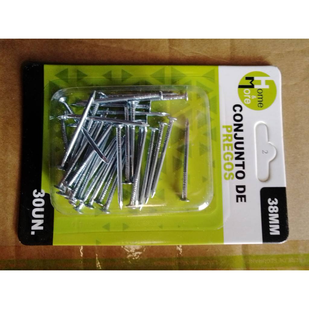 Conjunto de pregos em aço 2 x 38mm - 30 uniddades