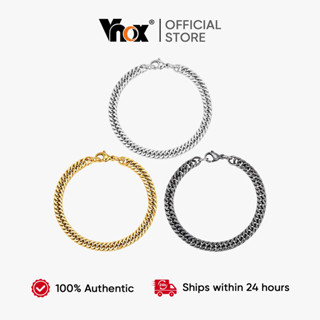Pulseira Masculina Vnox Com Elo Cubano , Tecido Duplo , Aço Inoxidável , Hipoalergênico , Durável em Oferta na Shopee