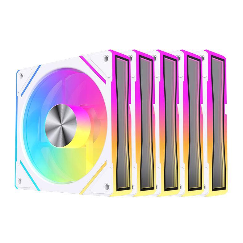 Kit Ventoinhas Acegeek Silverline, ARGB, 5x120mm, Branco, AG-SILVERLINE5X1-WH