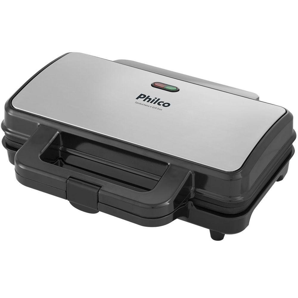 Sanduicheira E Grill Philco PGR02I Inox Antiaderente 900W 110V