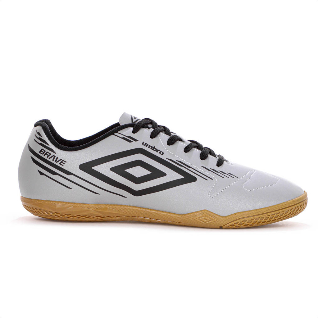 Chuteira Umbro Futsal Brave Cinza e Preto - Masculino