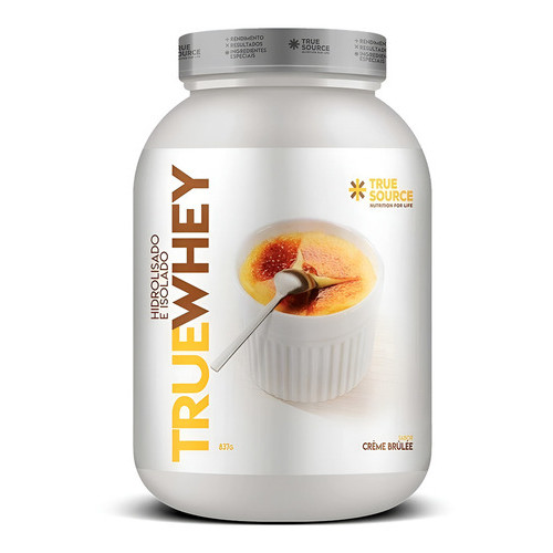 Suplemento True Whey True Source Whey Protein Isolado E Hidrolisado Pote De 837g Sabor Creme Brulee