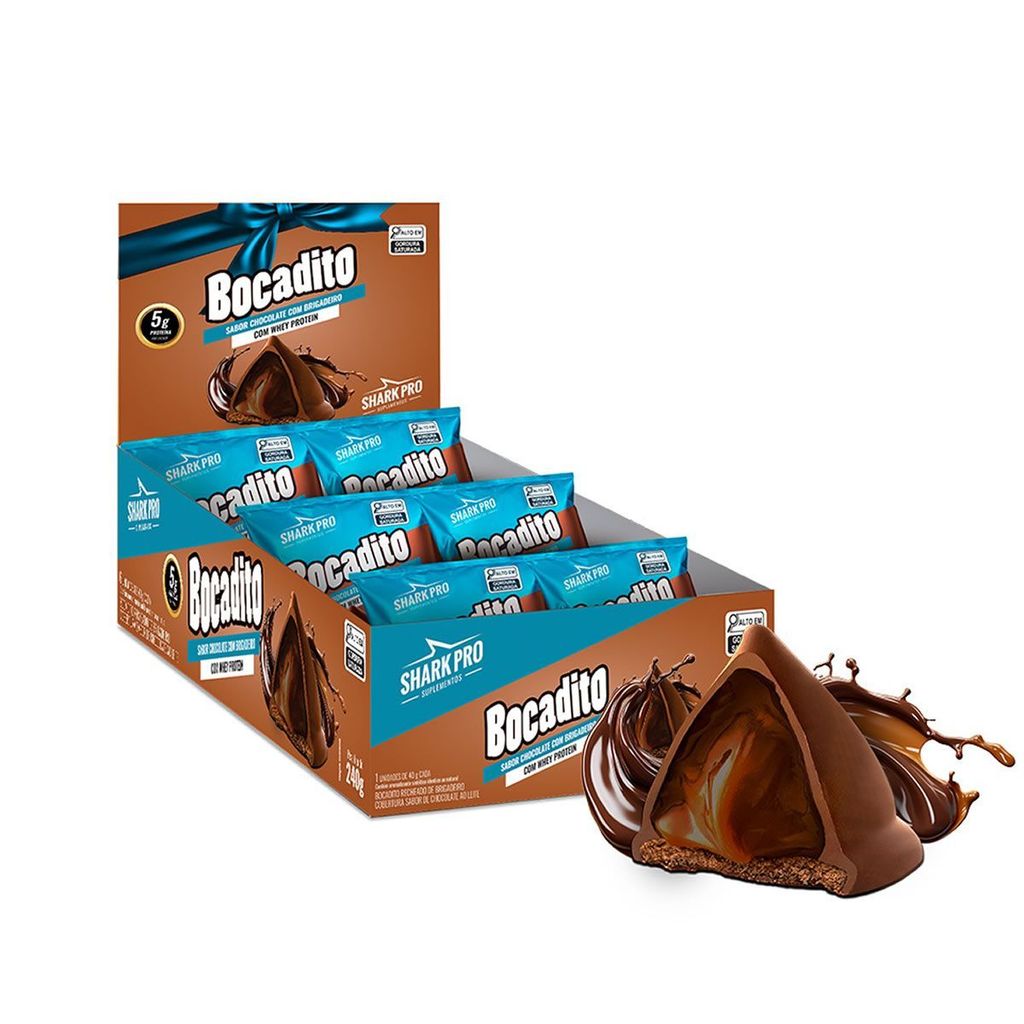 Bocadito - 6 Unidades 40g Chocolate Com Brigadeiro - Shark Pro