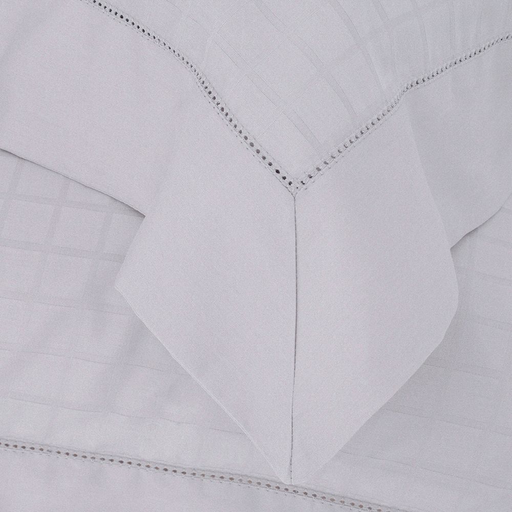 Detalhes do Fronha 50x90cm Cetim 300 Fios Buddemeyer Damask Square 100% Algodão Penteado