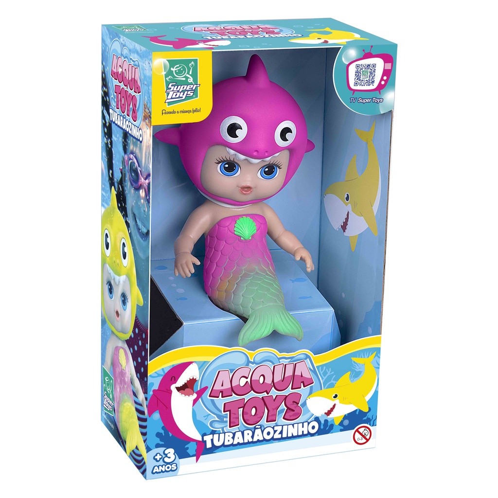 Boneca Baby Shark Bebe Acqua Tubarãozinho Hora Do Banho - Super Toys