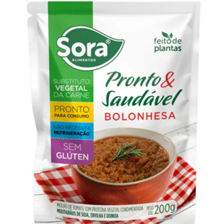 Molho Bolonhesa Vegetal Pronto e Saudável 200g- Sora em Oferta na Shopee