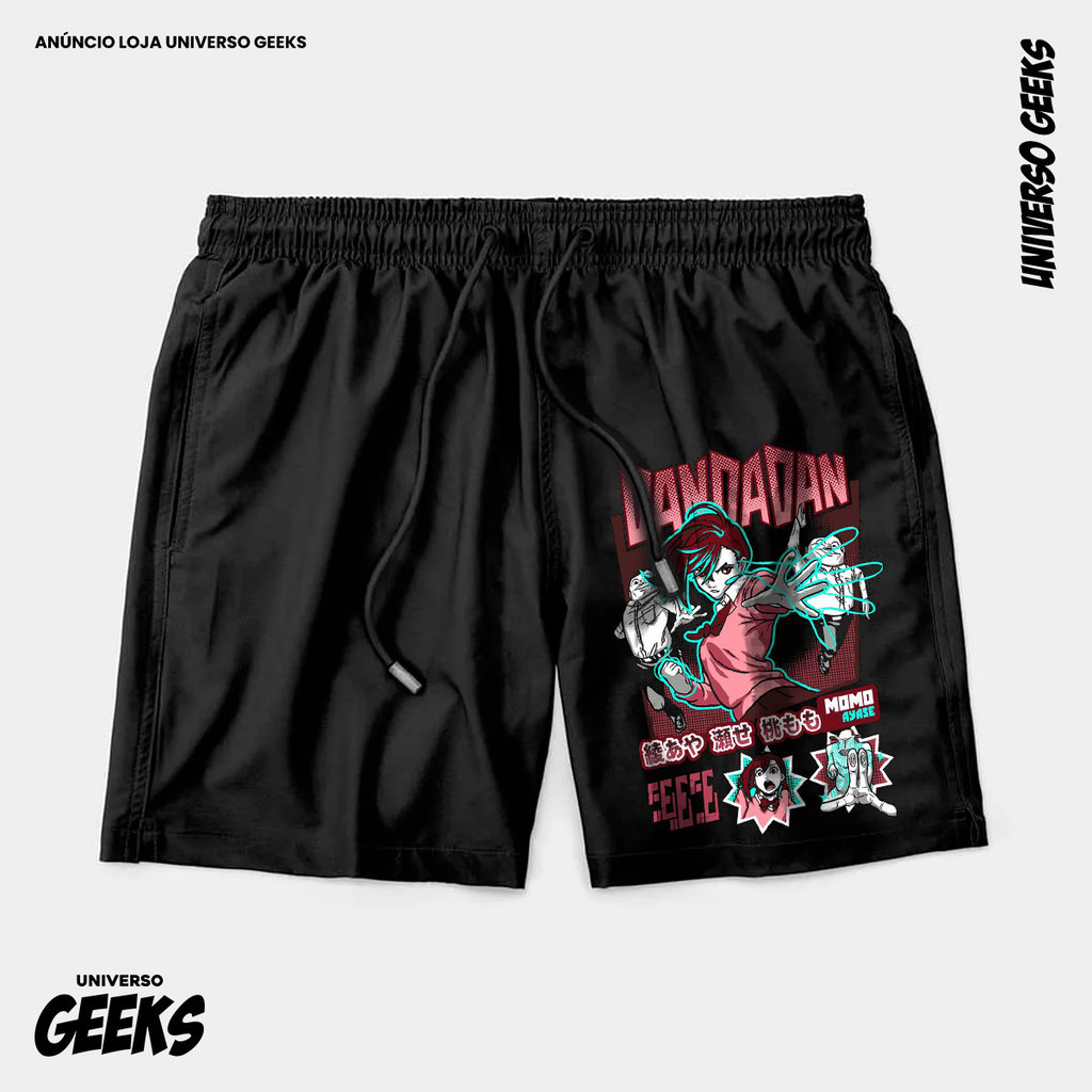 Bermuda Tactel Dandadan Momo Ayase Extraterrestre Short Confortável Com Elastano Ideal Lazer Treino Esportes Praia