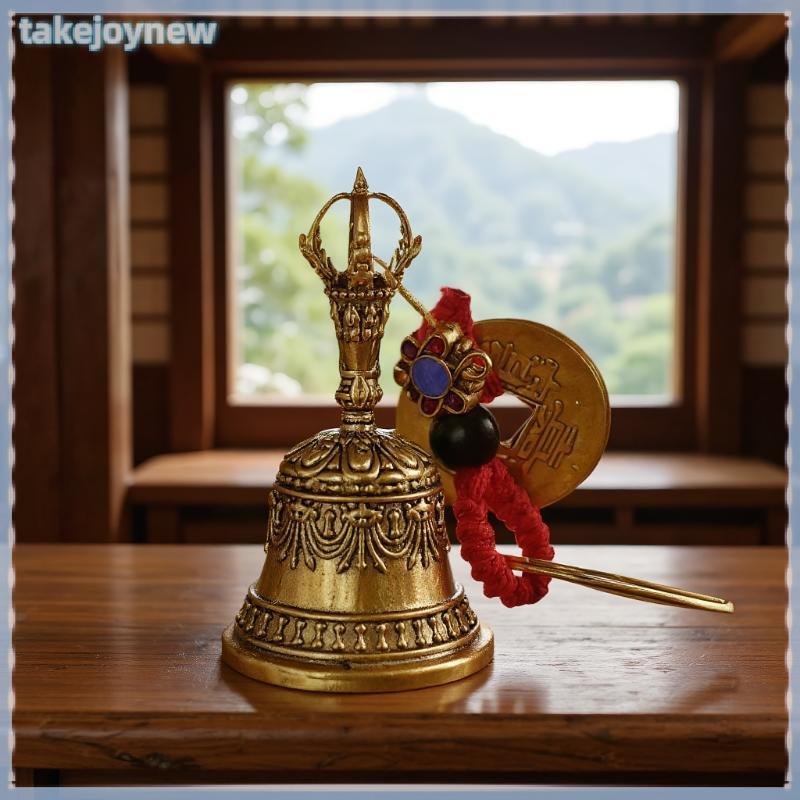 Imagem [takejoynewBR] Retro Cobre Sinos De Vento Artesanato Em Latão Fundição Caindo Idéias De Bronze Tibetano Pingente De Tbr