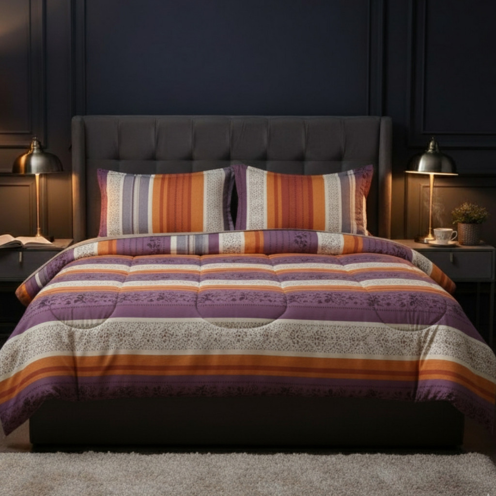 Edredom 200 Fios Antialérgico Queen Dupla Face + 2 Portas Travesseiros Aura em Oferta na Shopee