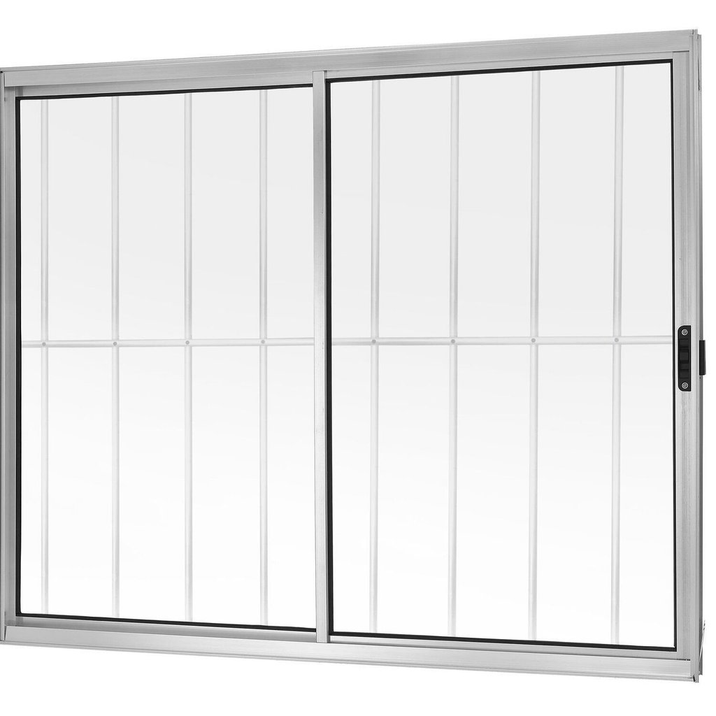 Janela Correr 2 Folhas Móveis com Grade Vidro Liso 120x100cm Brilhante Ecosul Esquadrisul