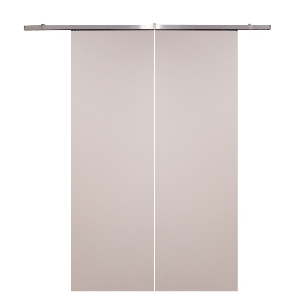 Porta de Correr Dupla Branco Prime Kit Alumínio 210x120