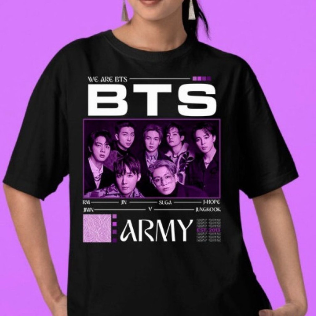Camiseta Camisa Estampada Basica Grupo Kpop BTS     Temos Plus Size - Lançamento  Rápido 100% Algodão - Envio Rapido Pre