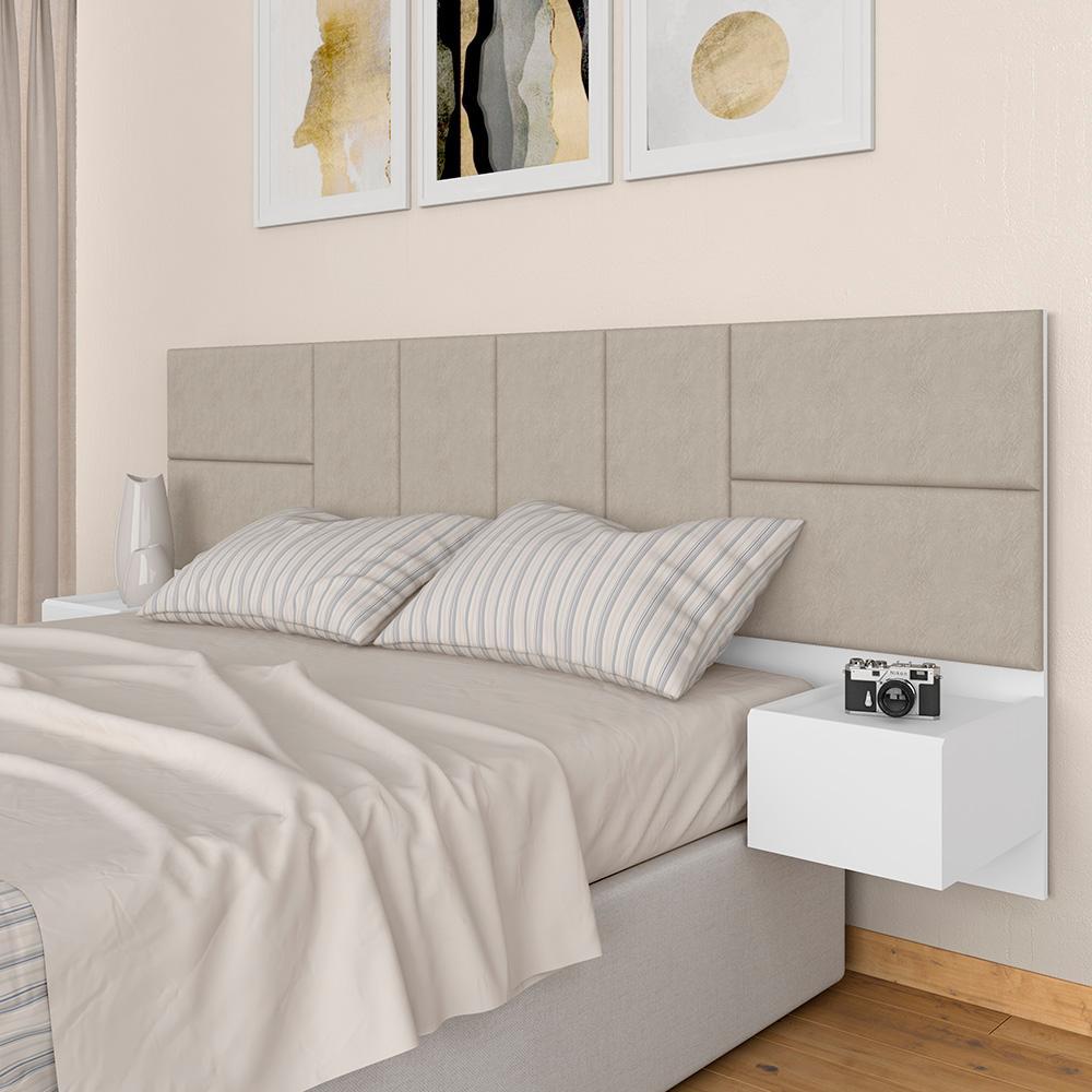 Cabeceira Suspensa Para Cama Queen Malibu Bran/bege -  M. Arapongas em Oferta na Shopee