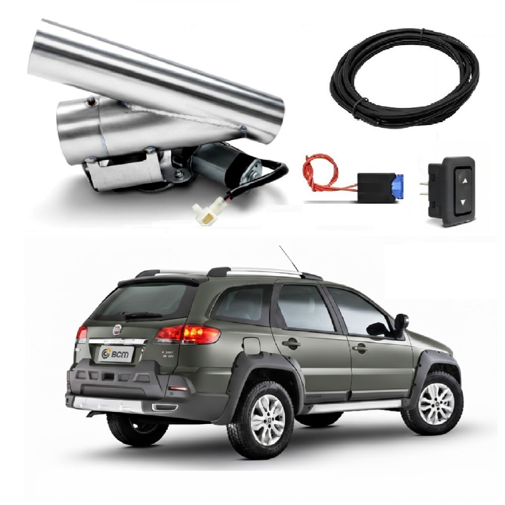 Difusor Escapamento Inox Fiat Palio Weekend Ronco Esportivo Botão