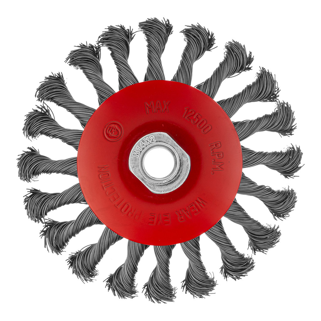 ESCOVA CIRCULAR DE ACO CARBONO 125 MM, ROSCA M14, FIO TORCIDO 0,5 MM, 1PC // MTX em Oferta na Shopee