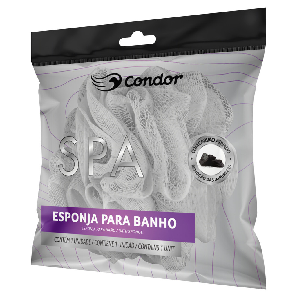 Detalhes do Esponja para Banho com Carvão Ativado Condor Spa