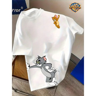 Camiseta Oficial. Tom & Jerry - Unissex Manga Curta Gola Redonda Estampa Divertida casual e linda em Oferta na Shopee