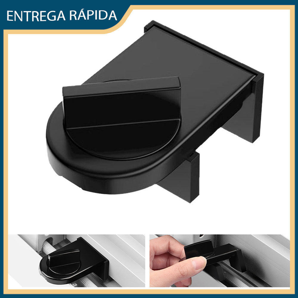 Fecho de segurança para portas de correr Fecho de segurança para janelas de correr Fecho de segurança para janelas Preto