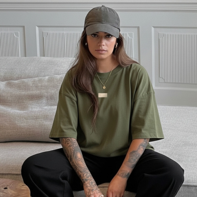 Camisa Feminina Oversized 100% Algodão Penteado Confortavel Minimalista Para O Dia A Dia