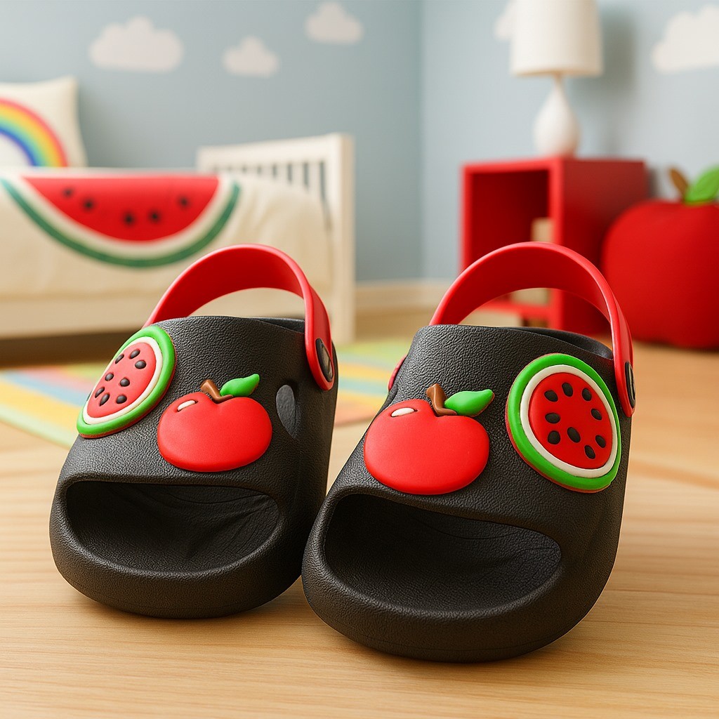 Detalhes do Chinelo Infantil Nuvem Slide Coloridas Frutas Flores Menina Macio Confortável Lev.