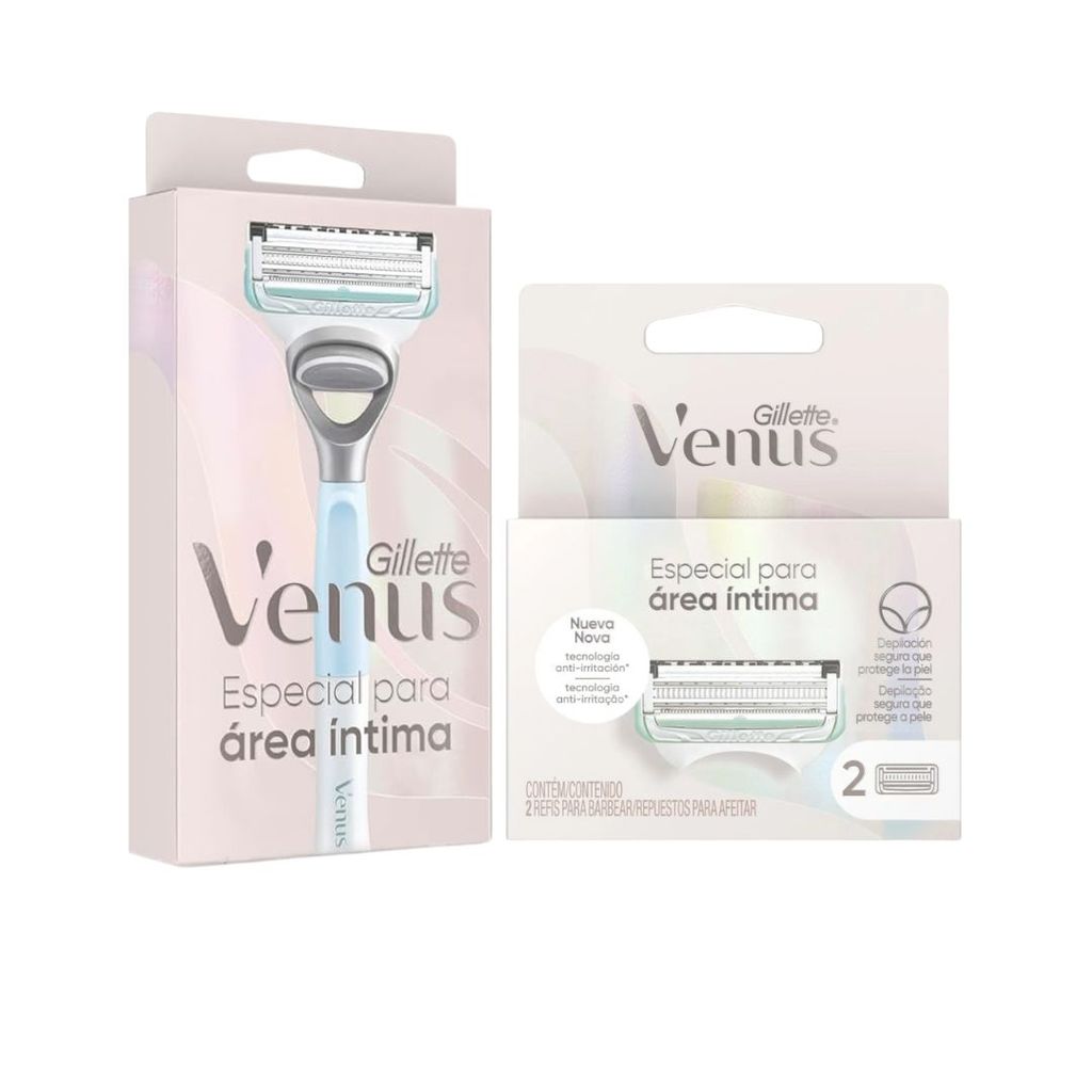 Kit Gillette Venus Área Íntima Aparelho de Barbear Feminino Recarregável (ESCOLHA O SEU)