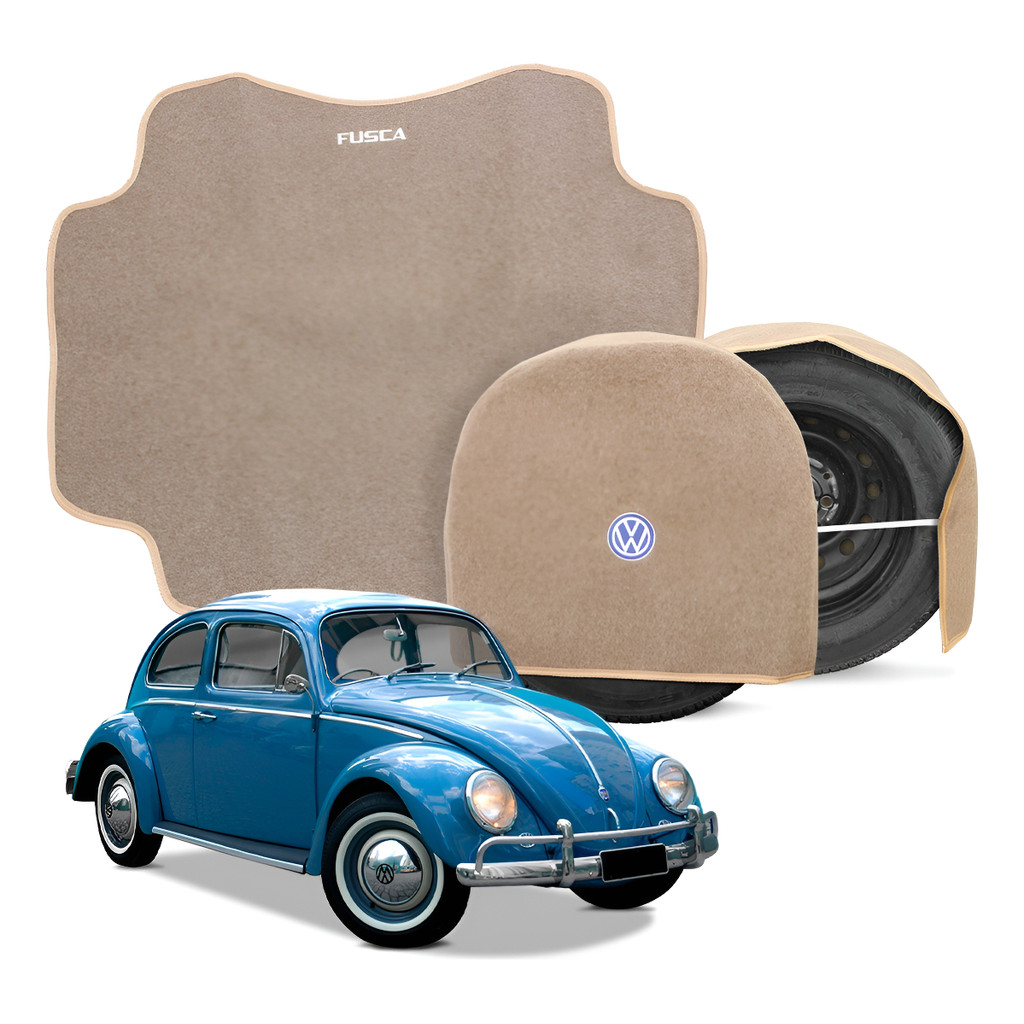 Tapete Porta Mala Fusca 70 Até 95 Com Capa Estepe Forro Capô