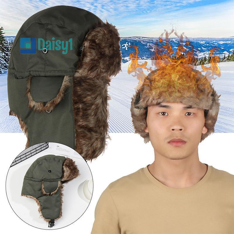 Daisy1 Masculino Inverno Trapper Aviador Soldado Earflap Quente Russo À Prova Dwaterproof Água Chapéu De Esqui er Boné P em Oferta na Shopee