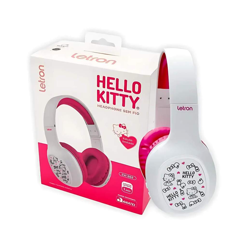 Headphone Sem Fio Colors Hello Kitty Bluetooth Driver 40 mm Letron Leo&Leo Leonora - 74800 em Oferta na Shopee