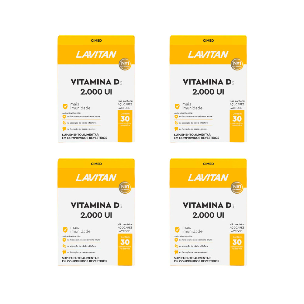 Kit 4 Lavitan Vitamina D 2.000Ui - 30 Cpr - Cimed