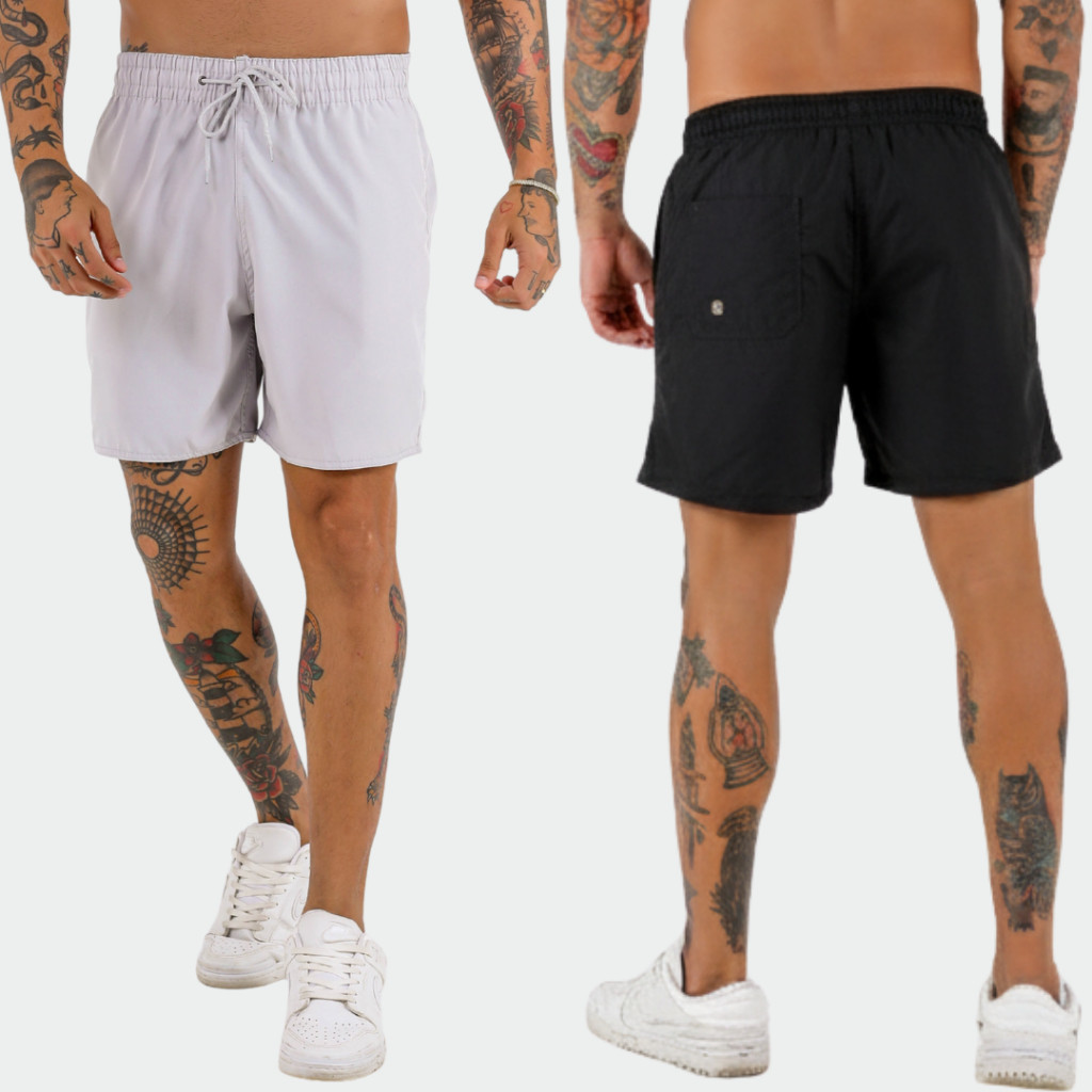 Short Masculino Tactel Elastano Esporte Treino Lazer Praia Piscina