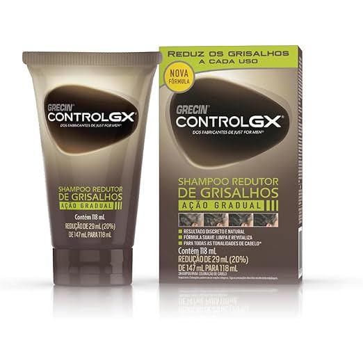 SHAMPOO REDUTOR DE GRISALHOS CONTROL GX GRECIN 118ML em Oferta na Shopee
