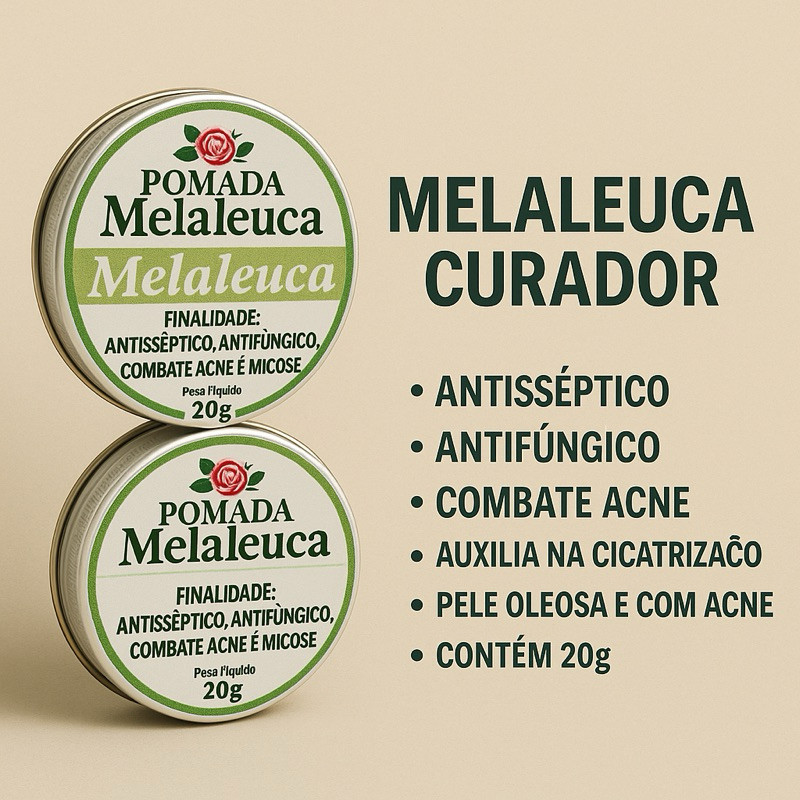 Super Kit Pomada de Melaleuca 20g (Escolha 2, 3, 6 ou 10 Unidades) | Ação Antifúngica, Antisséptica e Super Economia! em Oferta na Shopee