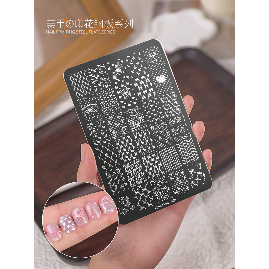 Manicure Arco Coração Impresso Placa de Aço Ferramenta Manicure Impresso Transferência Placa Aço Padrão do Prego Wearabl — R$ 16,18 em Shopee, 56% OFF