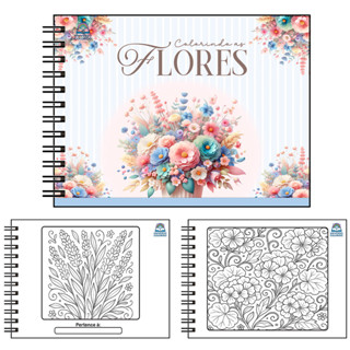 Livro de Colorir Infantil FLORES 50 Folhas Capa Dura em Oferta na Shopee