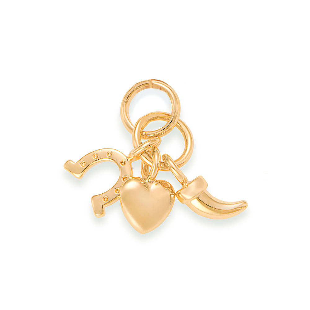 Pingente sorte no amor Banho Ouro 18K Rommanel 542297