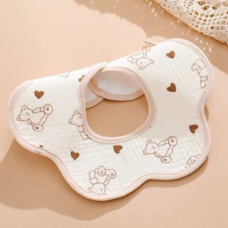 Babador Forma U Bebê 100% Algodão Macio Babador Bebê Bandana e Flor Trcido Duplo Fecho de Pressão em Oferta na Shopee
