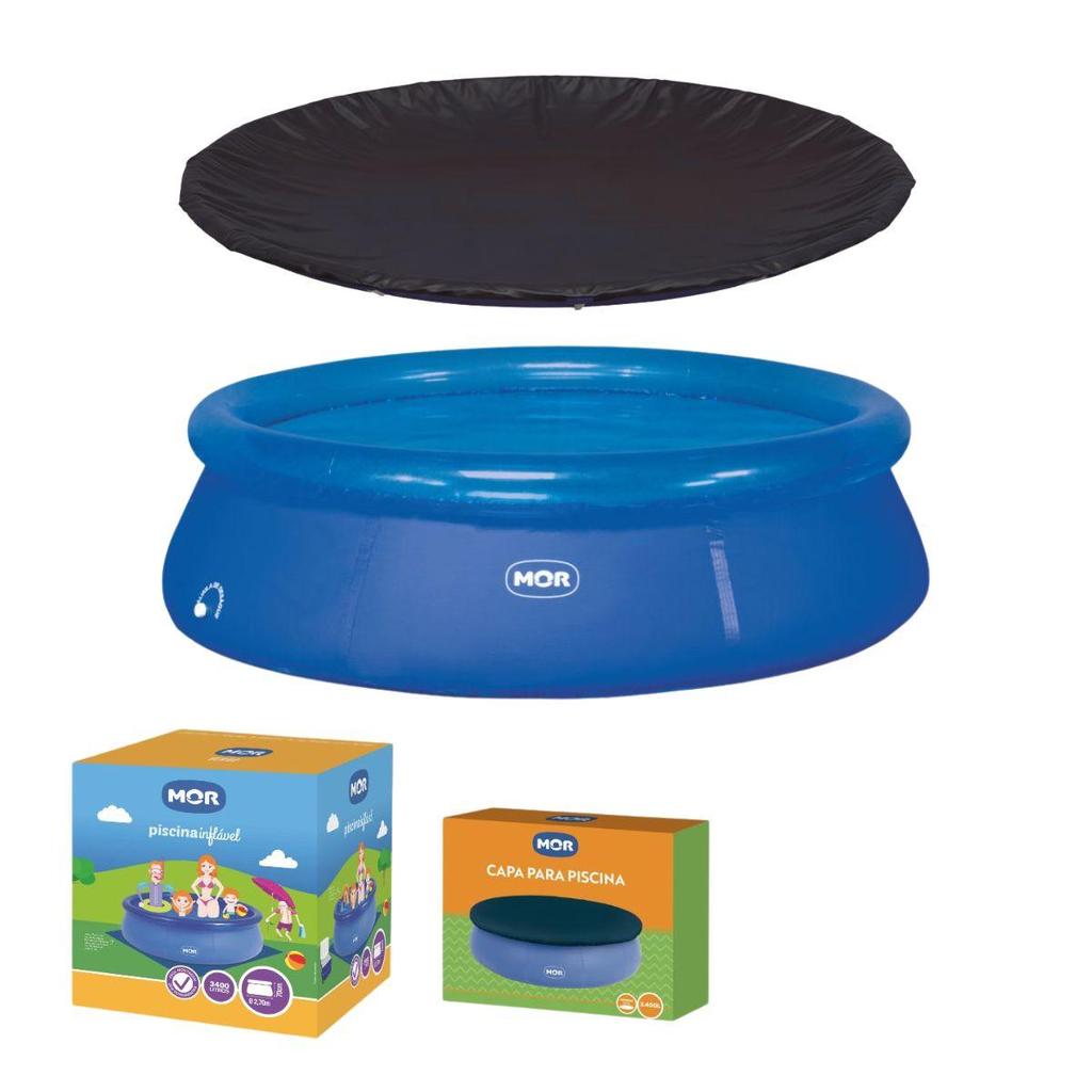 Piscina Redonda 3400 Litros Inflável Splash Fun com Capa Mor em Oferta na Shopee