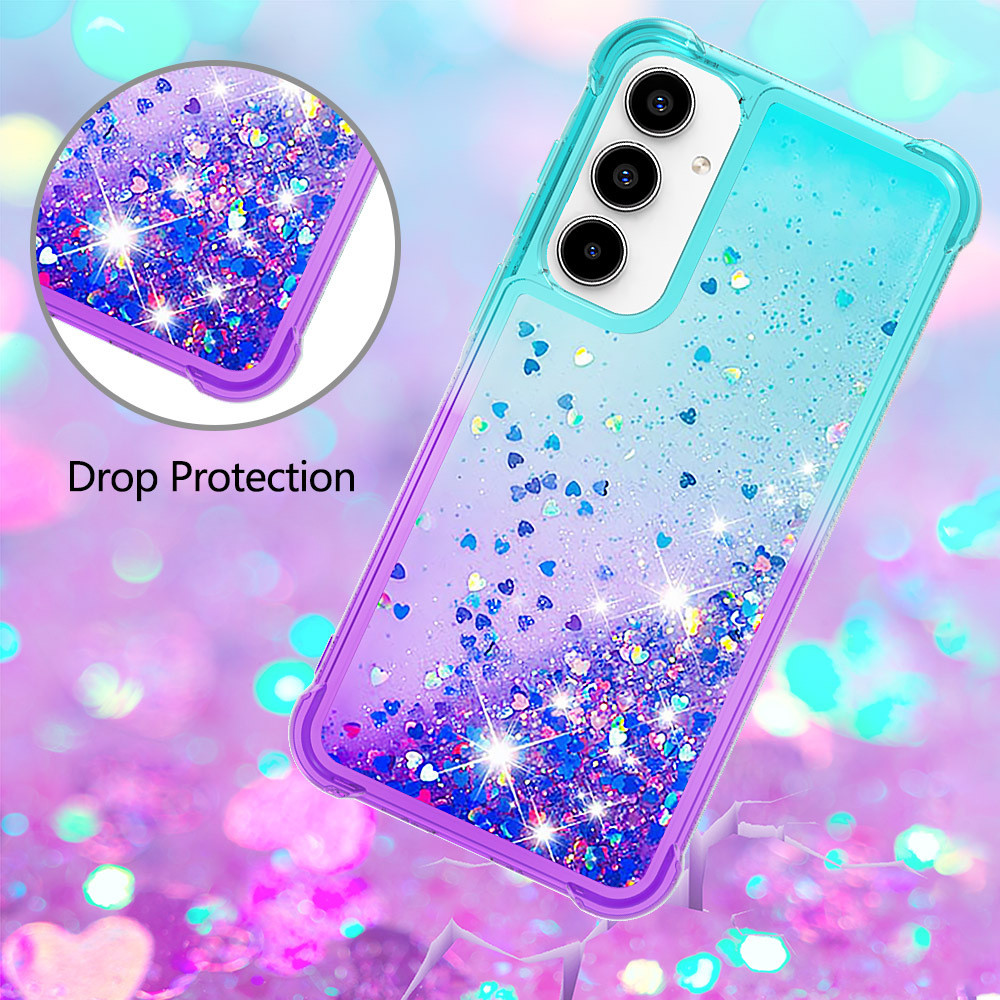 Capa Estrela Com Glitter Líquido Para Samsung Galaxy A17 A07 A16 A15 A56 A36 A26 A55 A35 A25 A54 A34 A14 5G A05S A05 A24