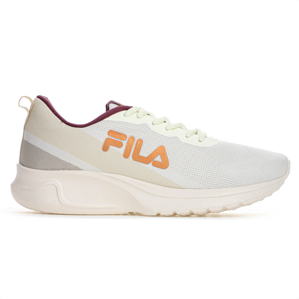 Tênis Fila Vector Creme Bege e Bordô - Feminino em Oferta na Shopee