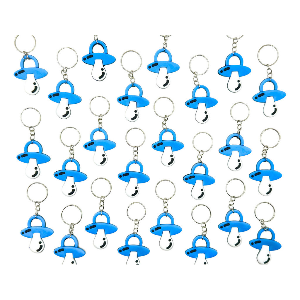 Kit Chaveiro Chupeta azul Chá Revelação 10 Unidades