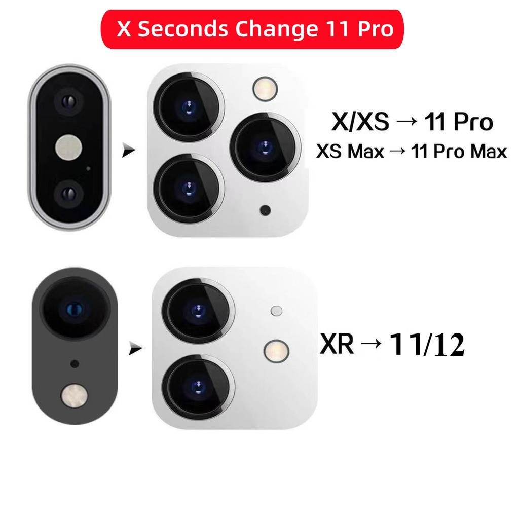 Lente De Alumínio De Metal De Luxo Para iPhone X/XS Max Câmera Segunda Mudança 11 Pro XR 11/12/13 Protetor De